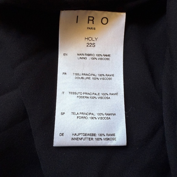 IRO PARIS ANDA PRINTED MINI DRESS RUFFLE WAIST LONG SLEEVE V NECK FEMININE 38-6 - Picture 9 of 11